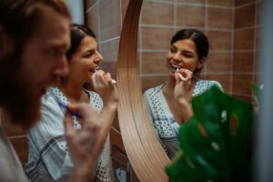 Woman wondering if dental bonding is permanent.